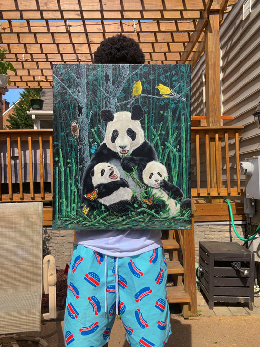 Keloke’s painting of pandas