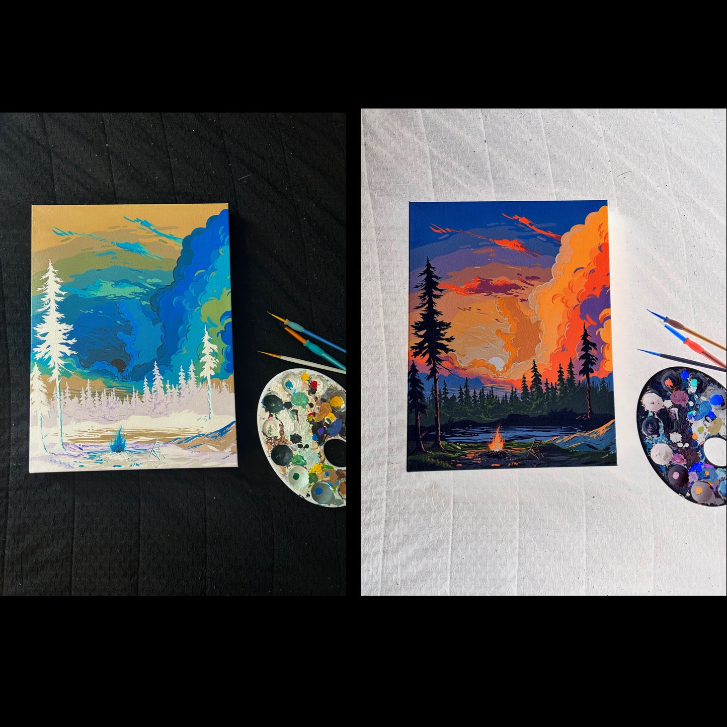 “Afternoon campfire” original painting