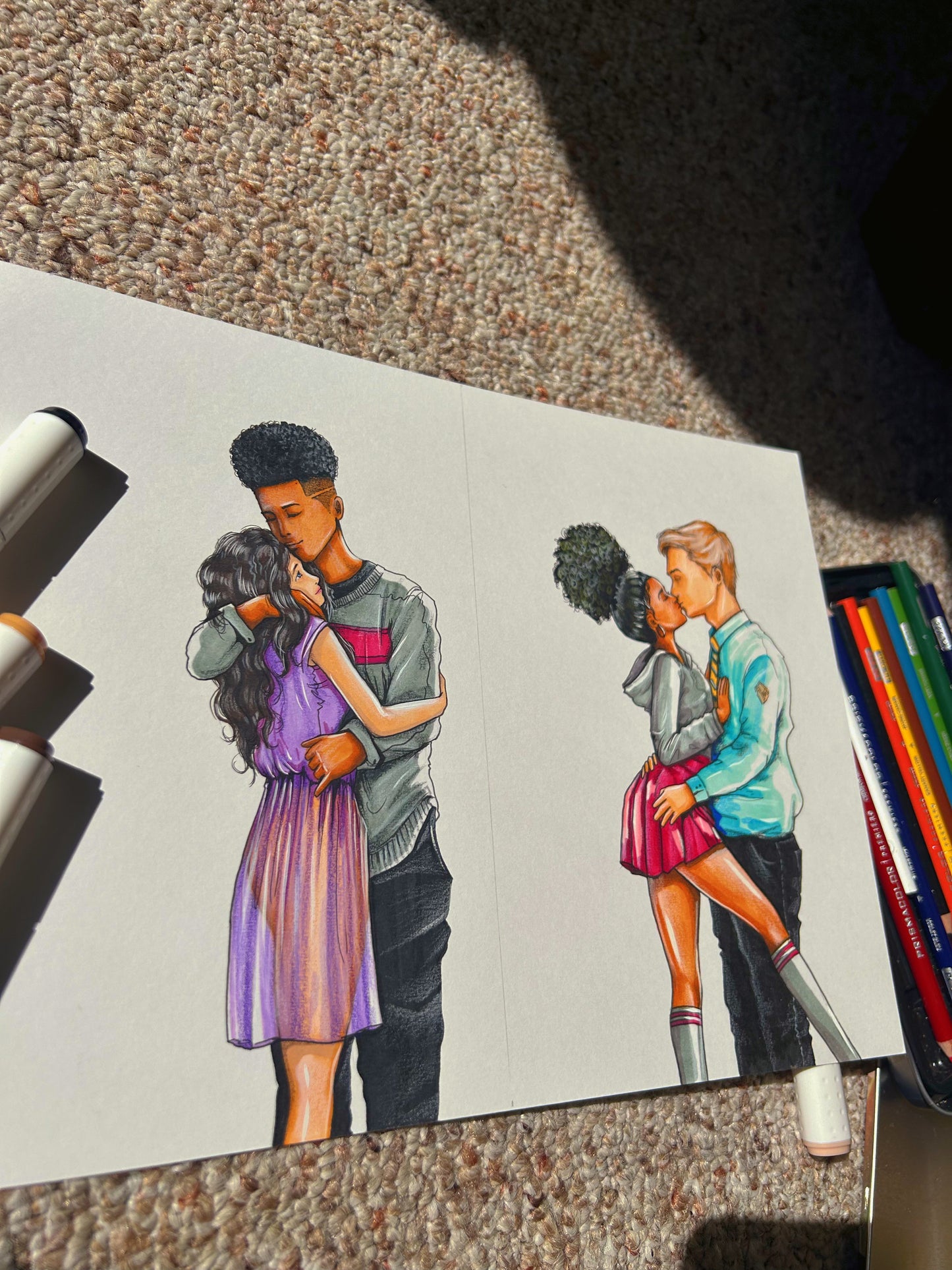 “The Romance” original drawing on linen