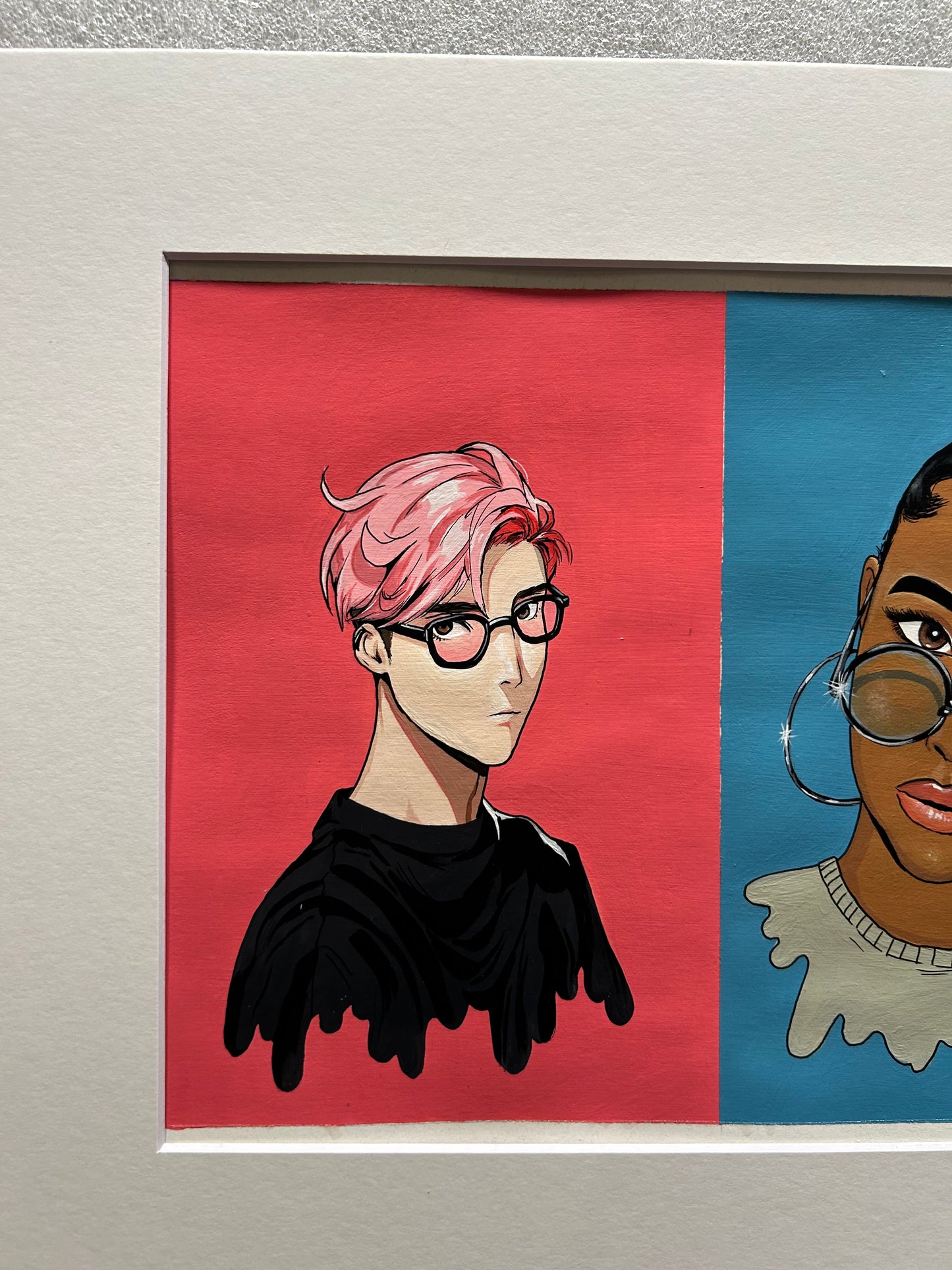Portrait of unknown characters, original painting on linen