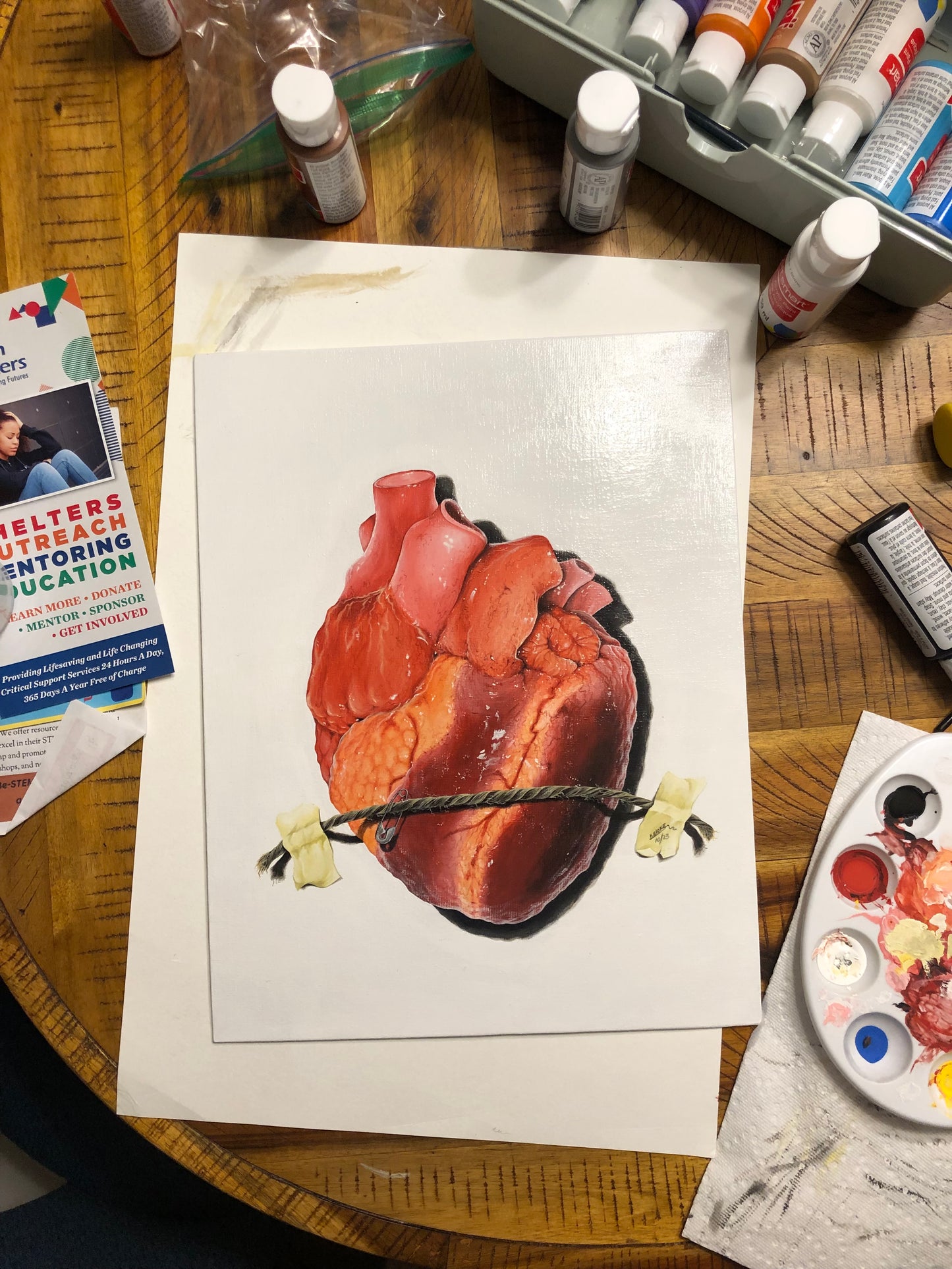 “The Heart” original painting on canvas board