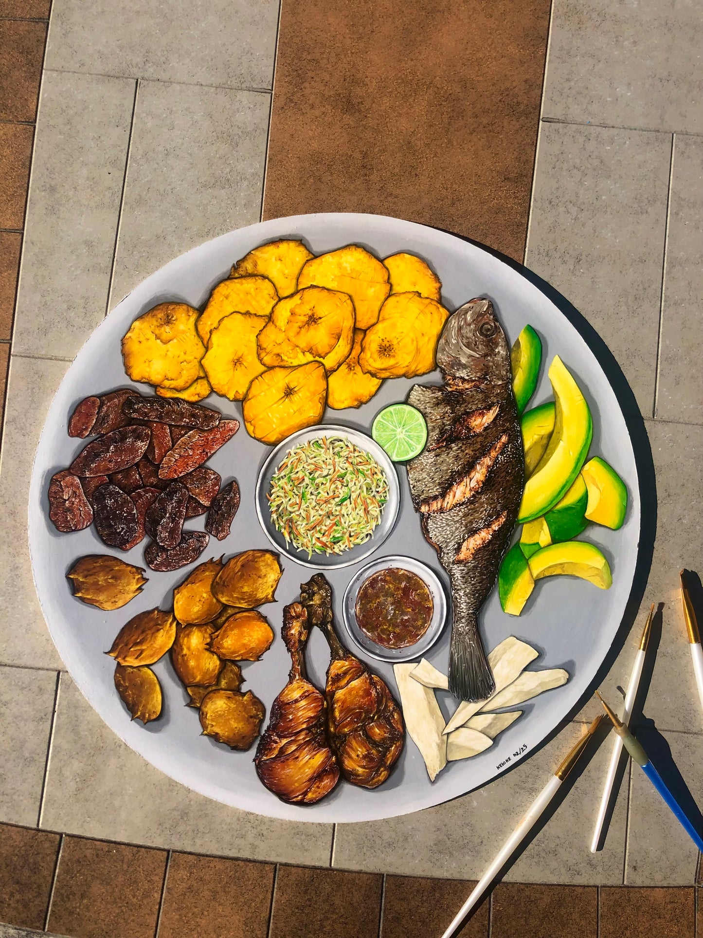 “Fritay Pwason: A Taste of Haiti” 2025 original painting