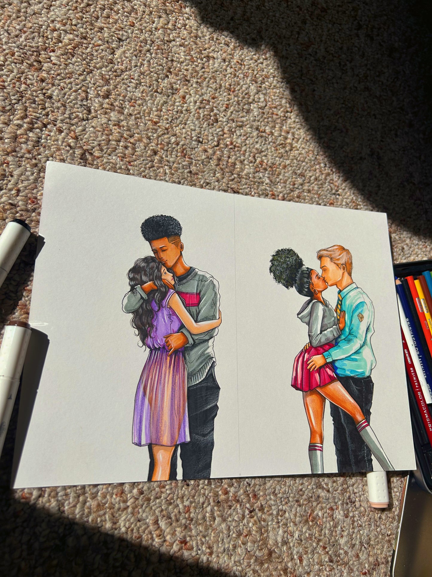 “The Romance” original drawing on linen
