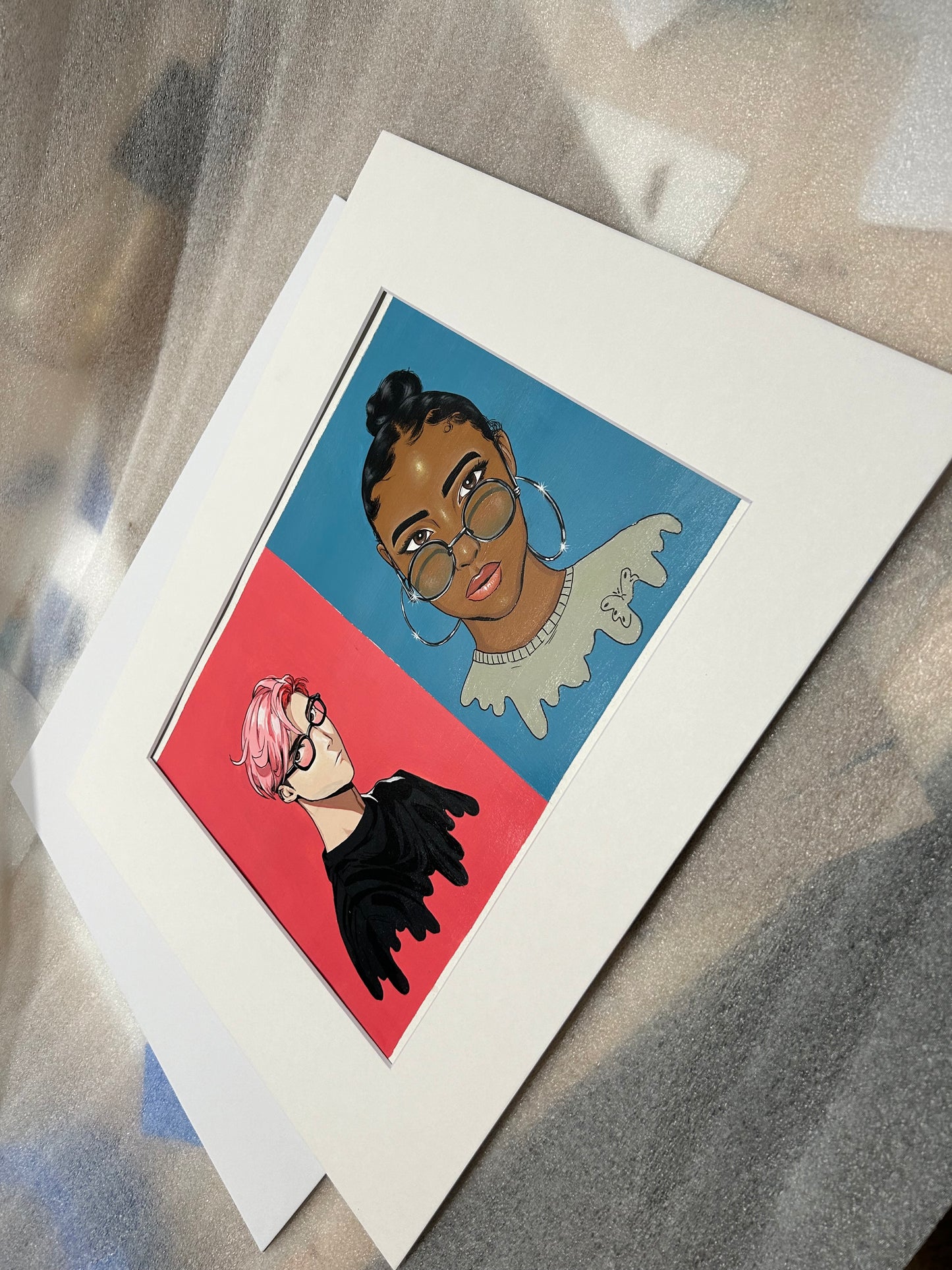 Portrait of unknown characters, original painting on linen