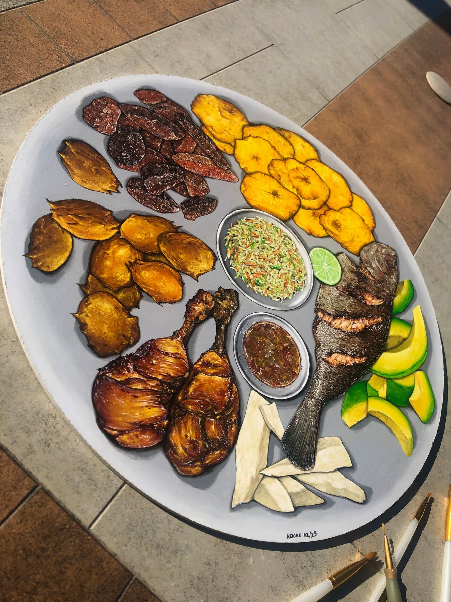 “Fritay Pwason: A Taste of Haiti” 2025 original painting