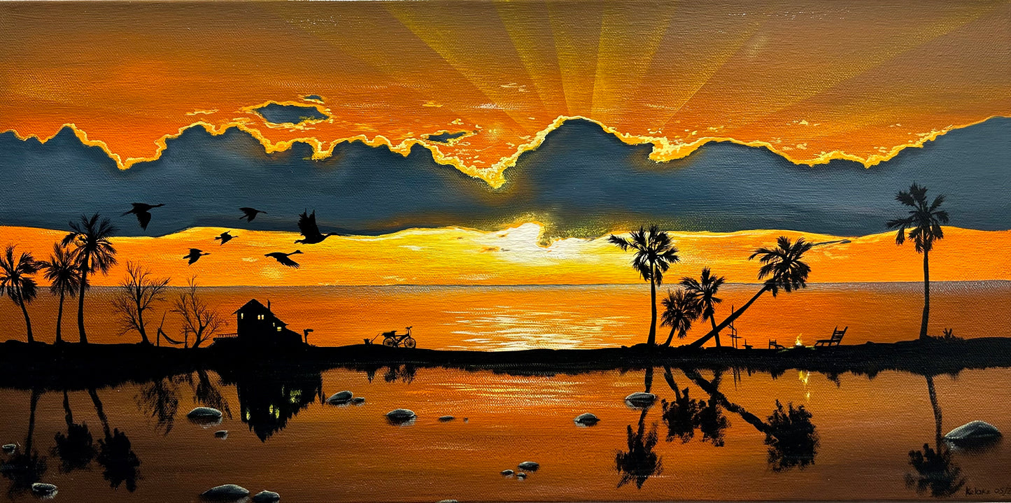 “A Vibrant Sunset” original painting