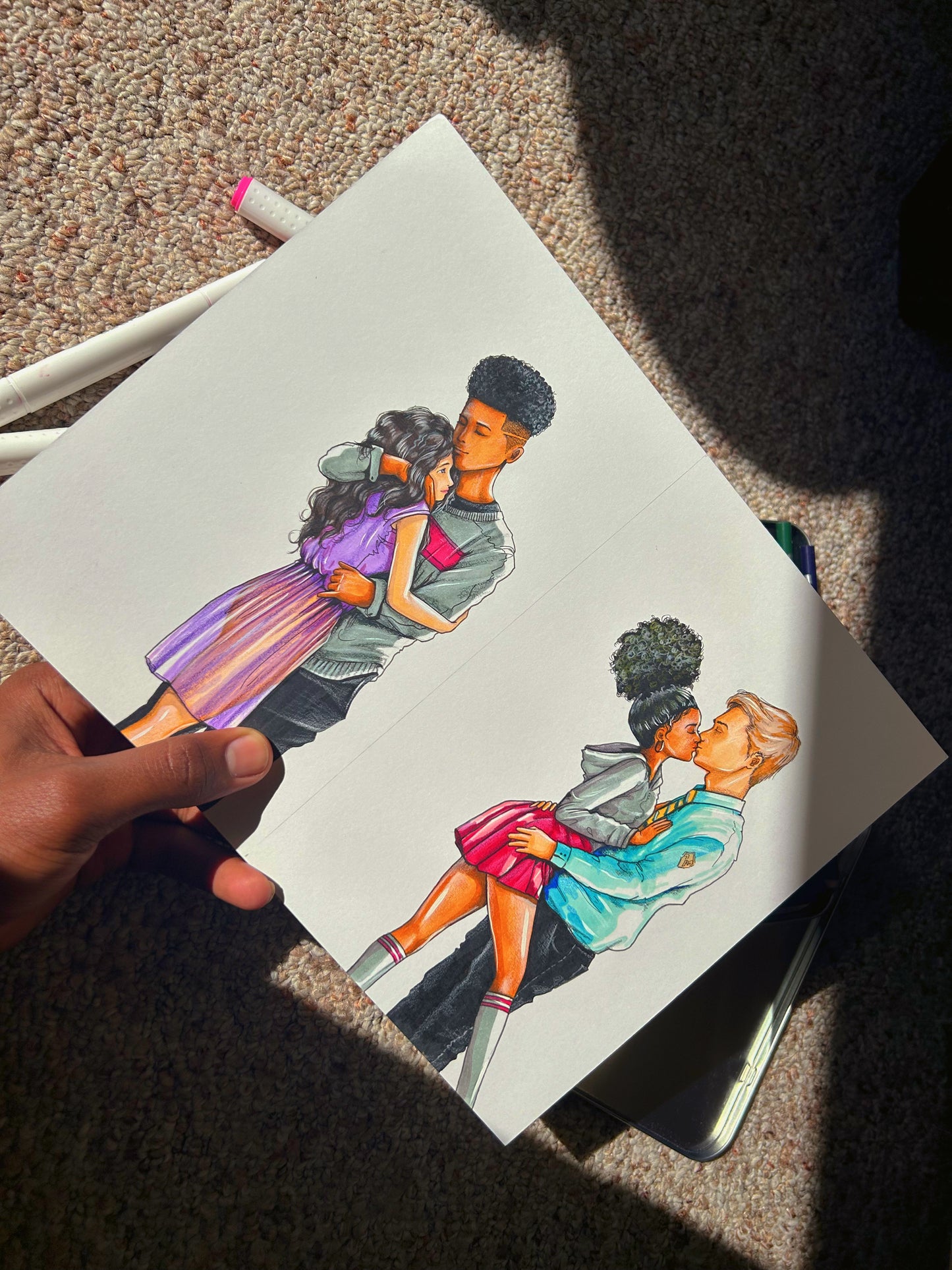 “The Romance” original drawing on linen