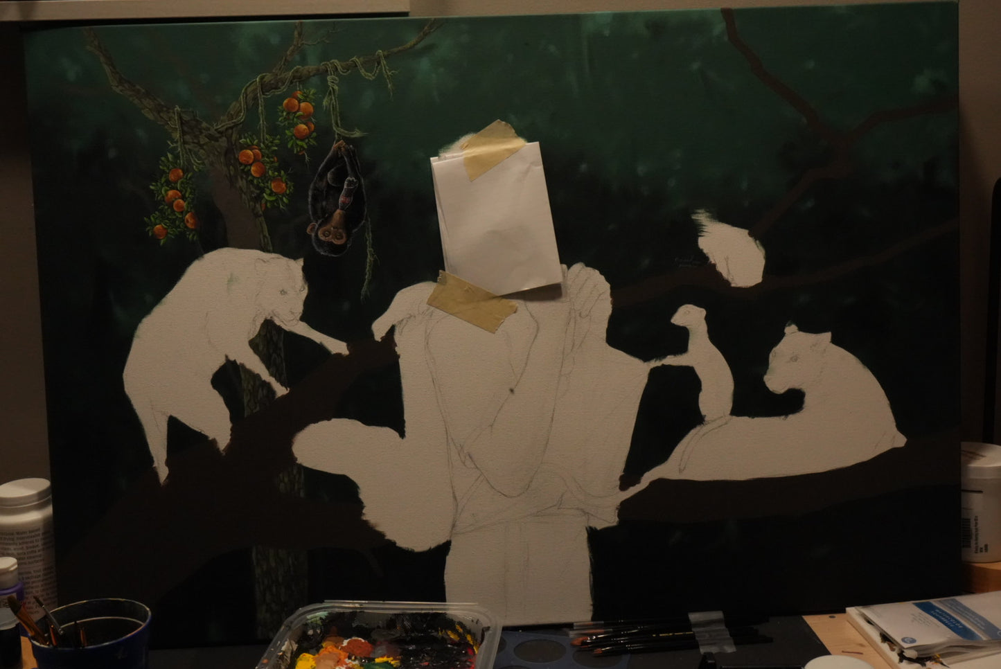 “A Feast for the Forgotten” original painting on canvas, 2025