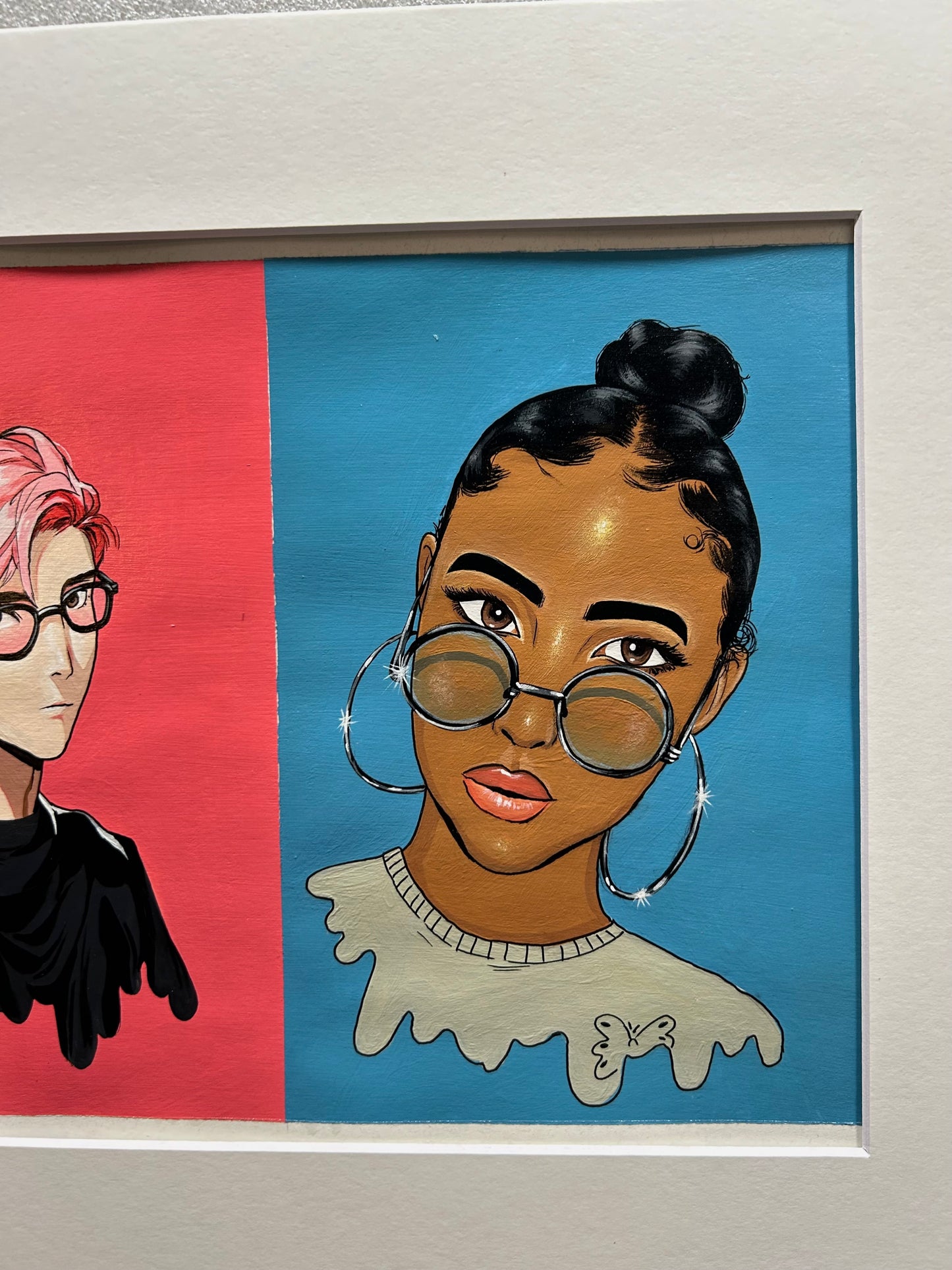 Portrait of unknown characters, original painting on linen