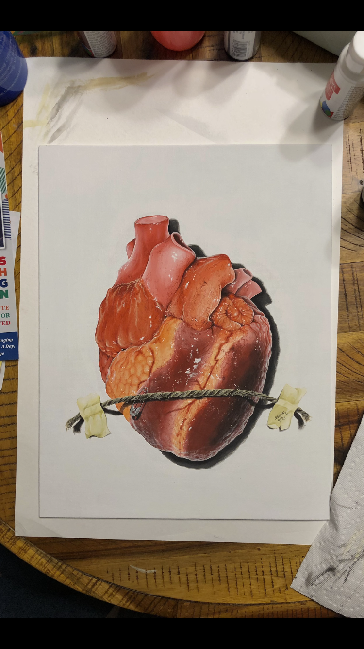 “The Heart” original painting on canvas board