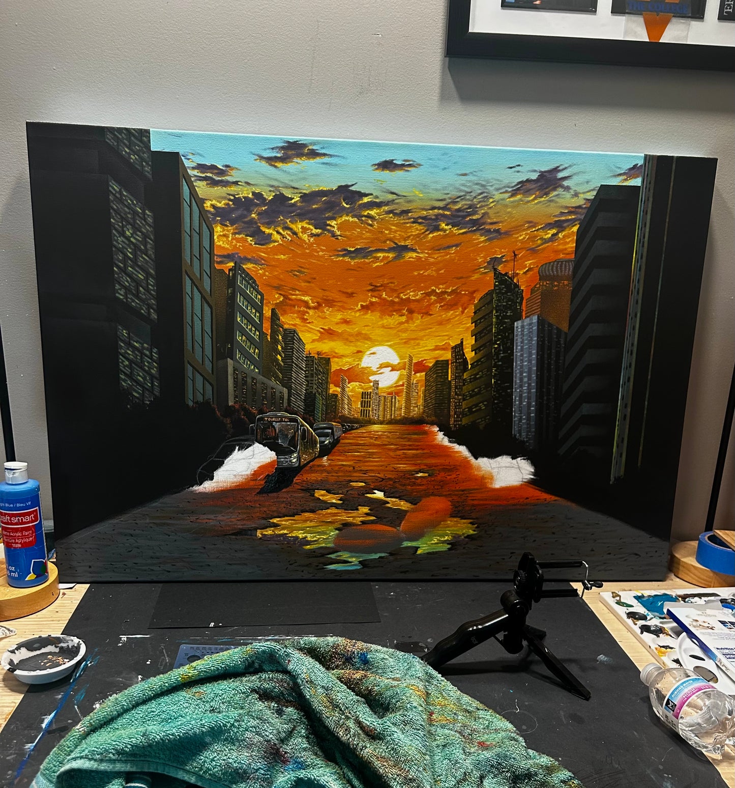 “The City Where Time Got Lost” 2025 Original painting