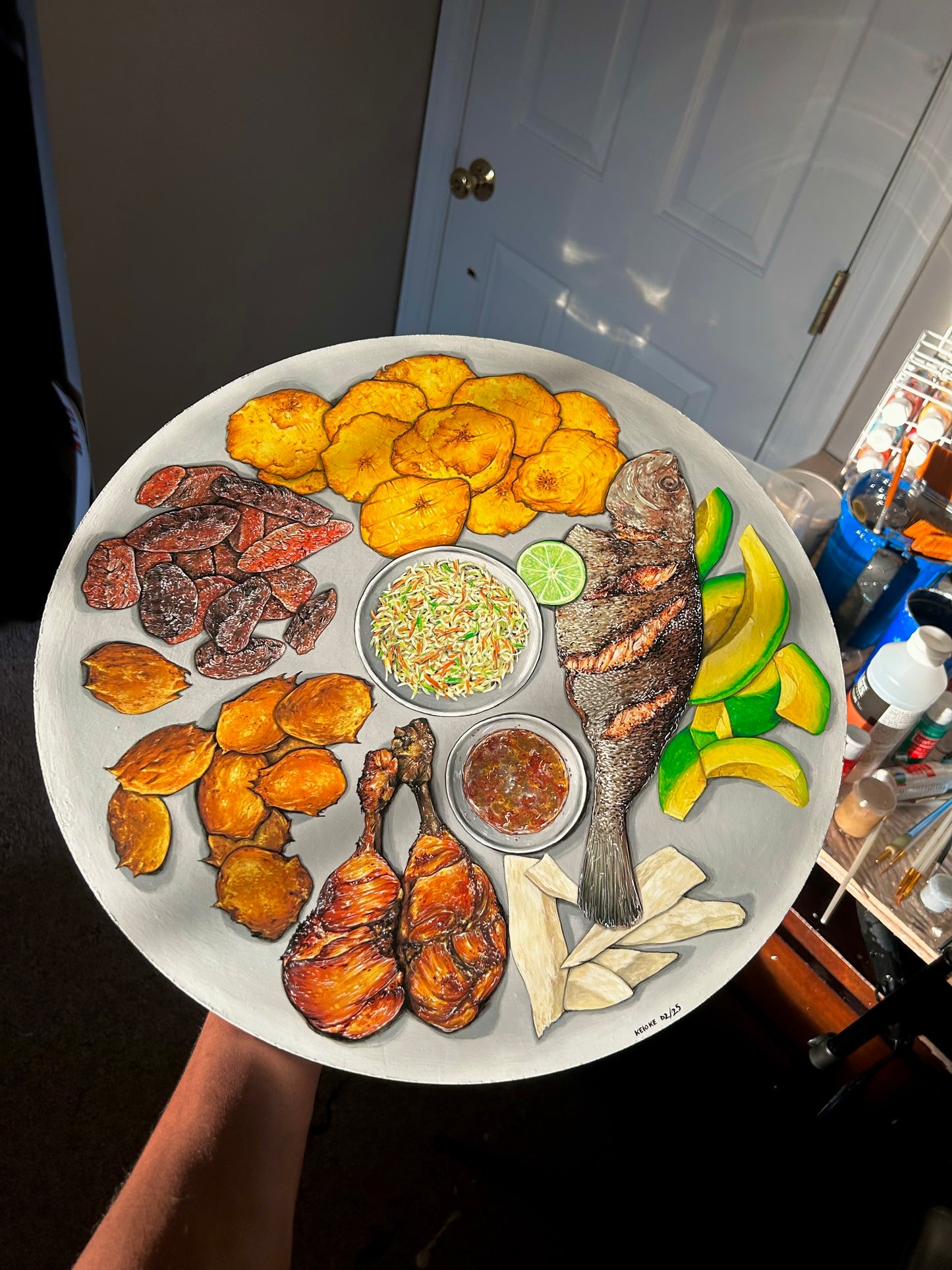 “Fritay Pwason: A Taste of Haiti” 2025 original painting