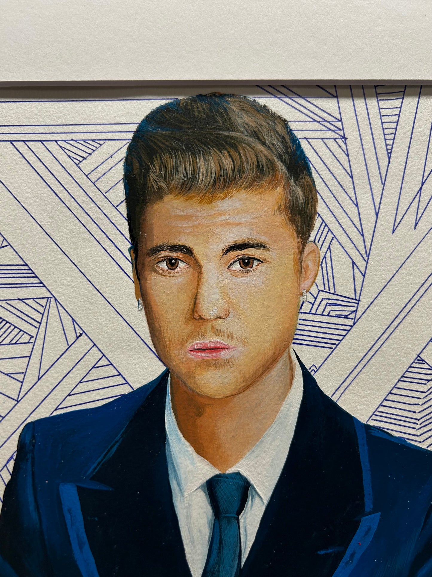 Portrait of Justin Bieber, original painting on linen