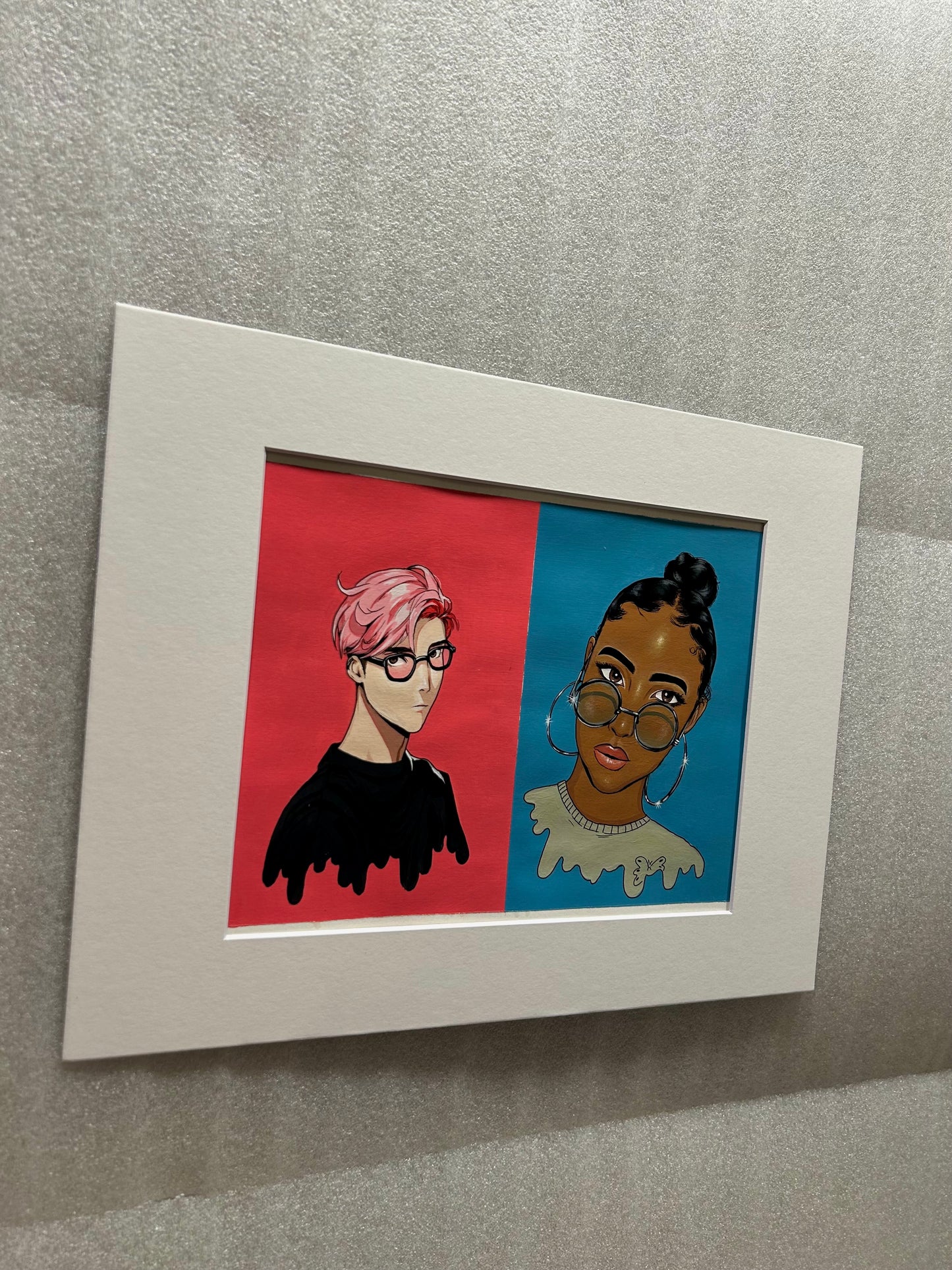 Portrait of unknown characters, original painting on linen