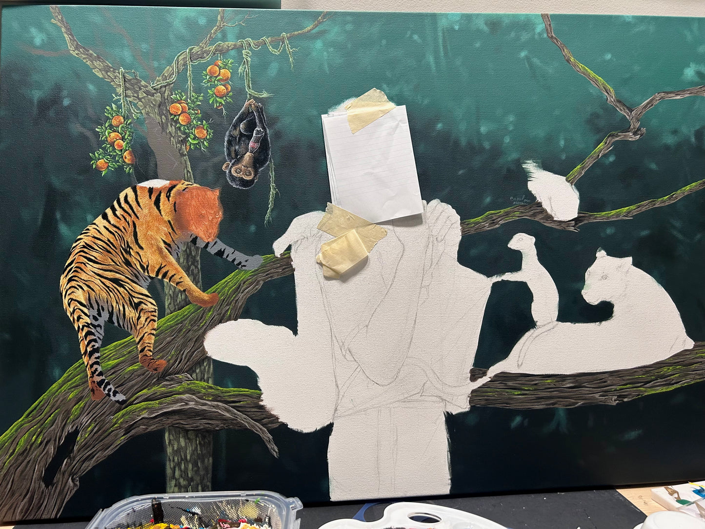 “A Feast for the Forgotten” original painting on canvas, 2025