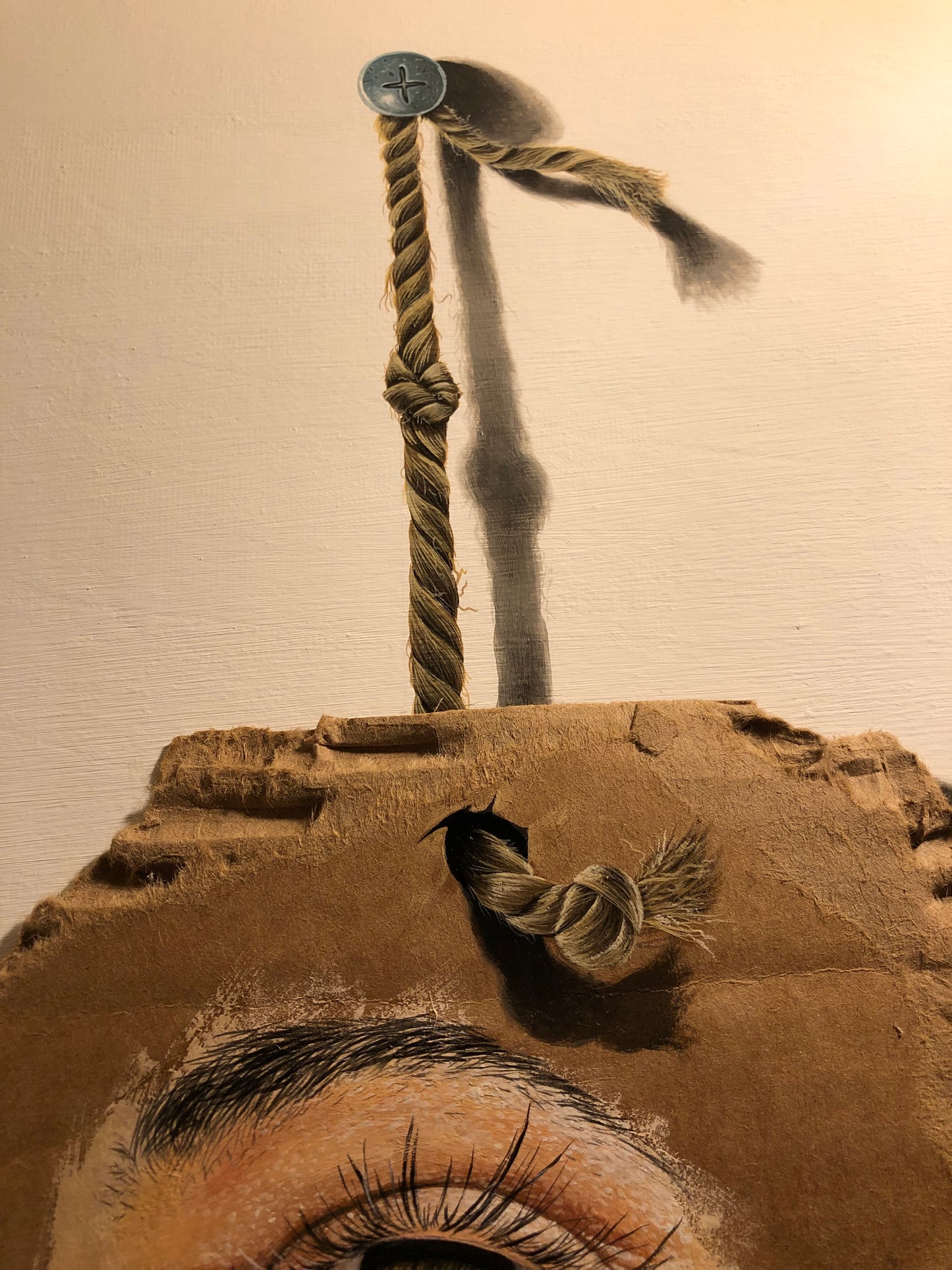 “The Unique Eye on Cardboard” original painting on canvas board