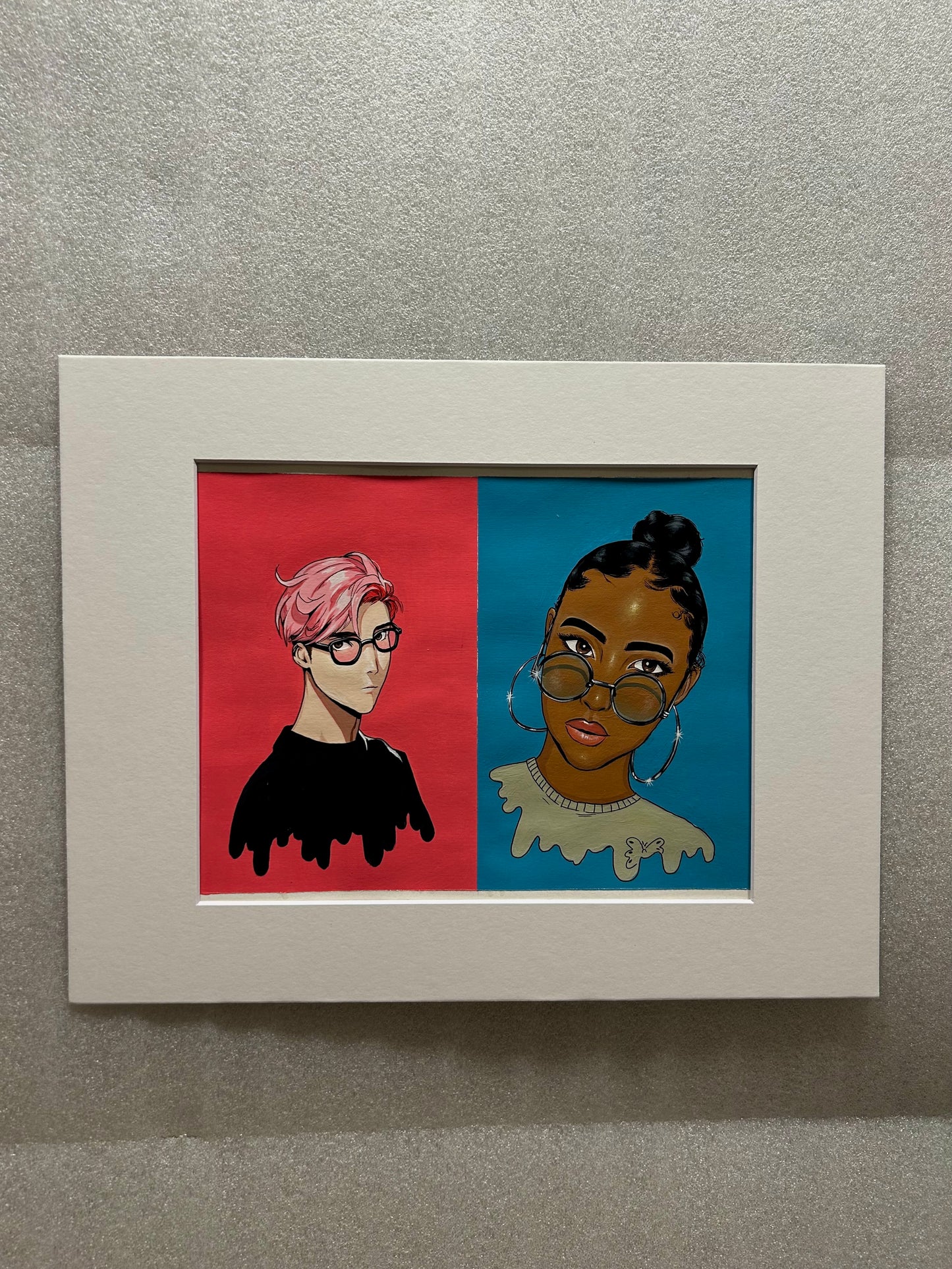 Portrait of unknown characters, original painting on linen