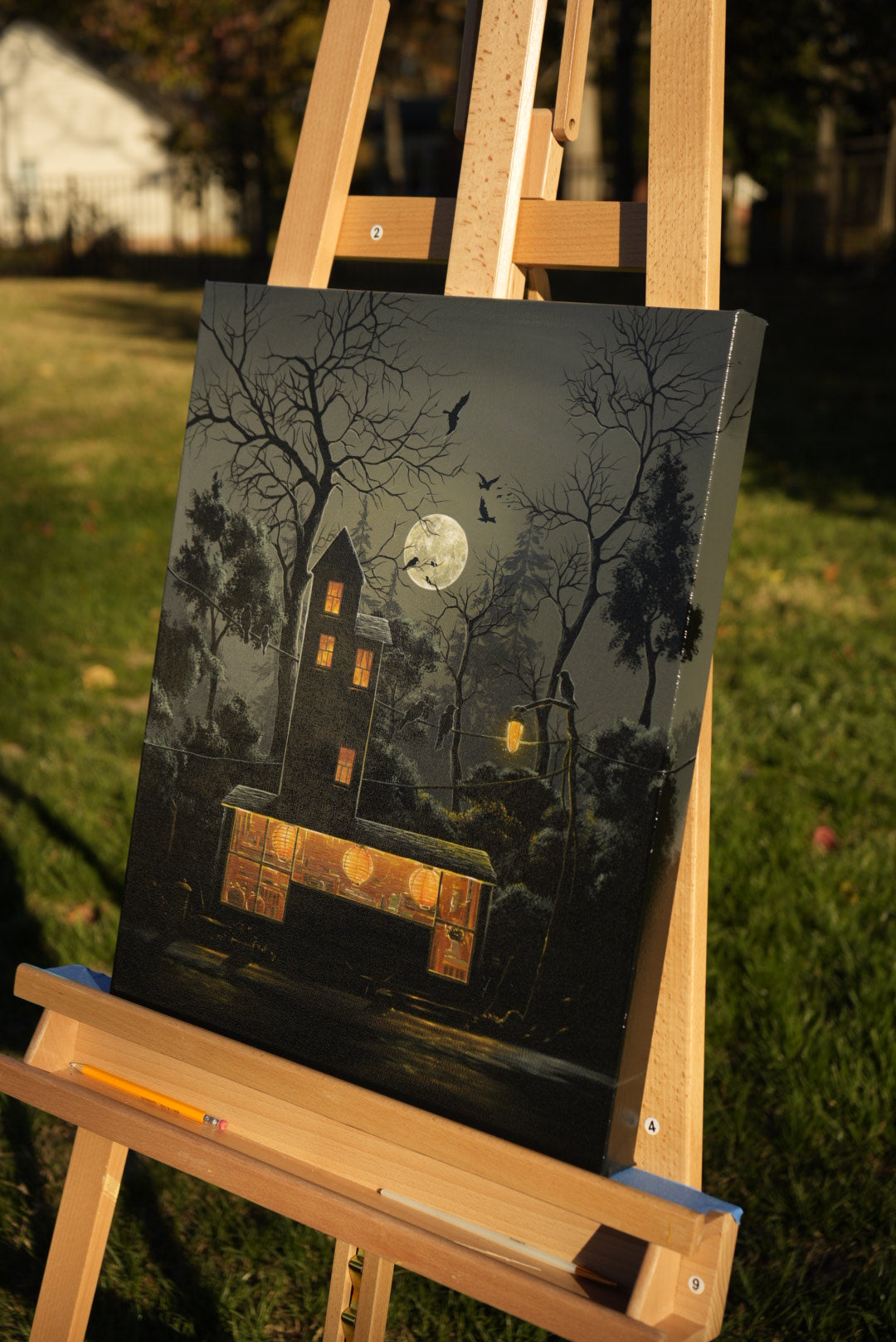 “Under a Crow-Moon Sky” 2025 original painting