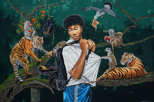 “A Feast for the Forgotten” original painting on canvas, 2025