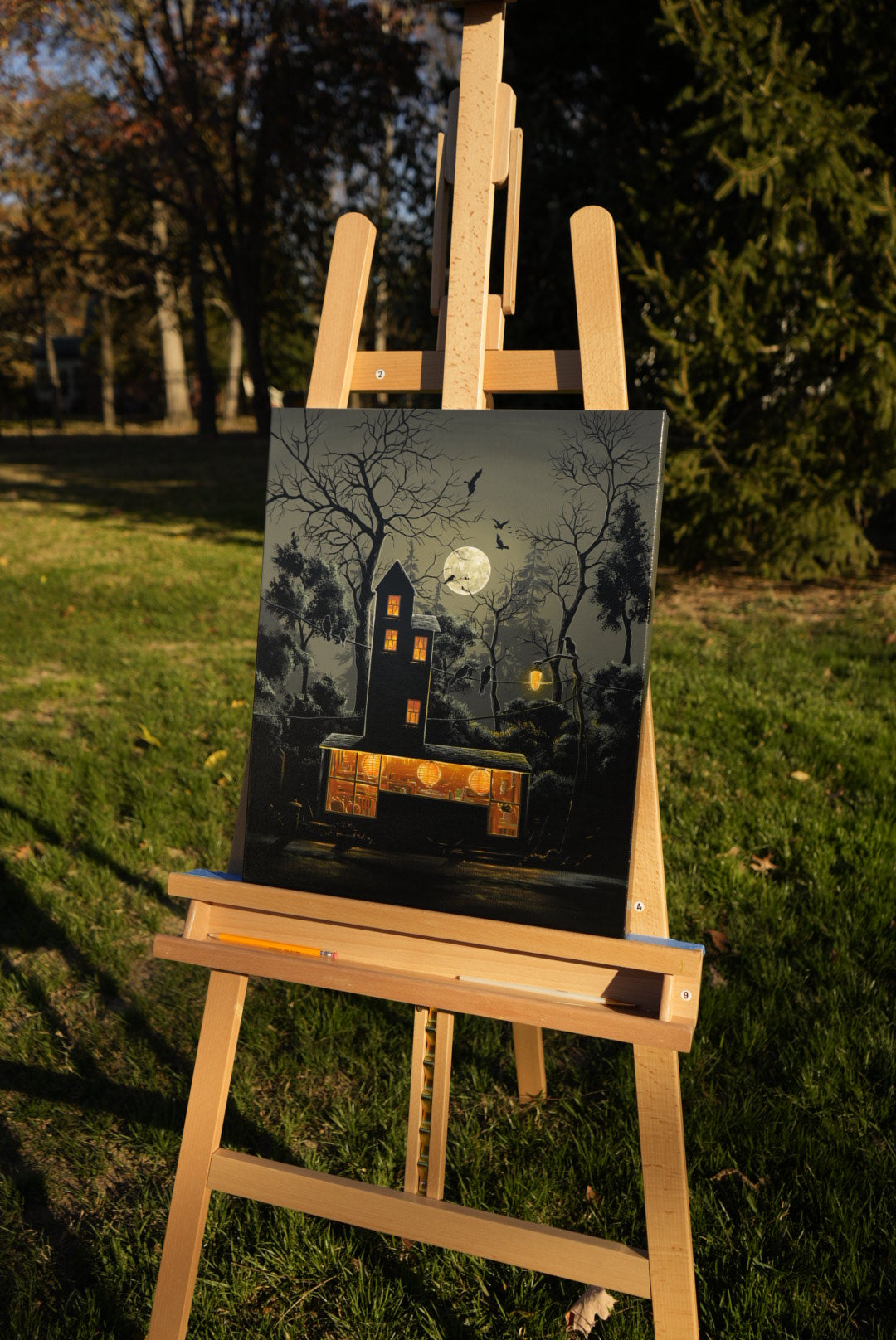 “Under a Crow-Moon Sky” 2025 original painting